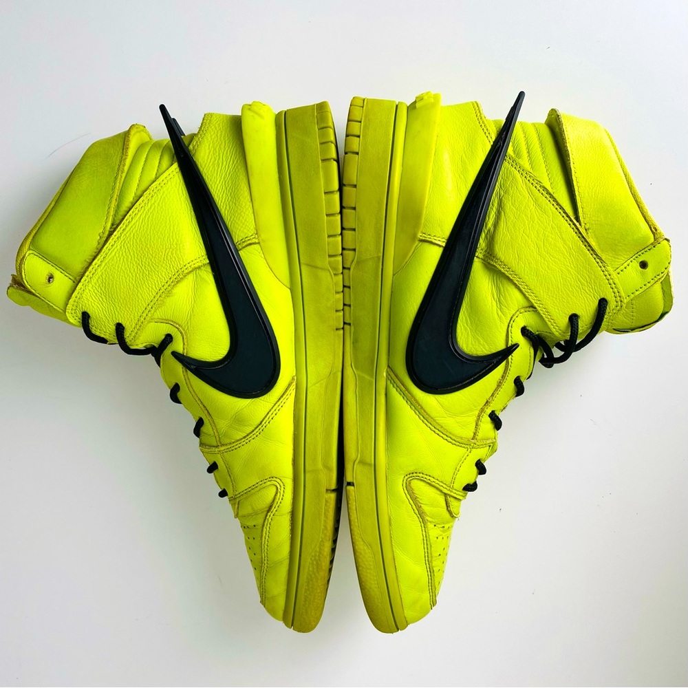 Nike Dunk High AMBUSH Men’s Flash Lime Atomic Green Sneakers CU7544-300 Sz US 9